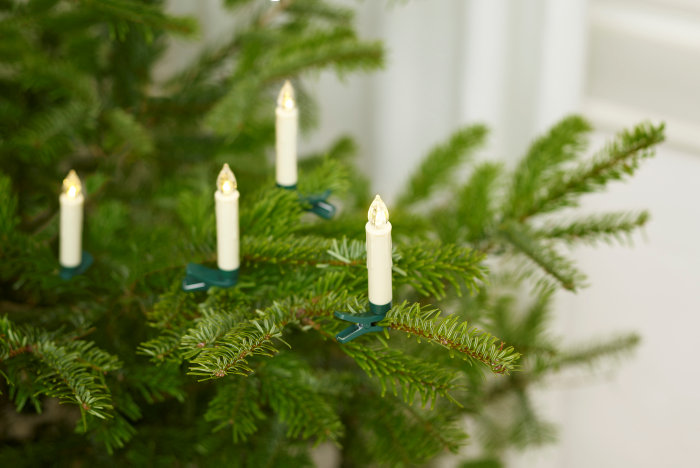 Juletræslys LED med clips 10 stk. H10,5 cm